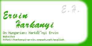 ervin harkanyi business card